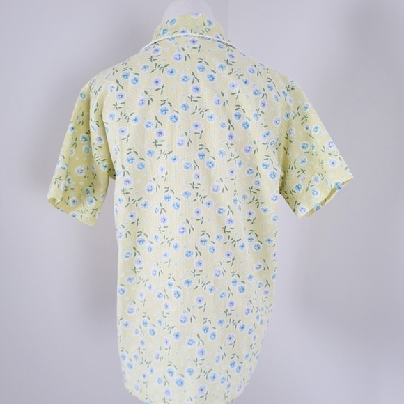 *Free With Purchase* 90s waffle t-shirt pyjama blouse pj's button down - Picture 12 of 13